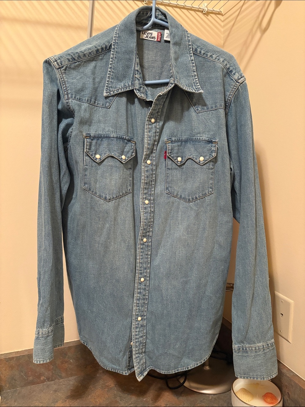 Levi's Light Blue Denim Western Button-Down Shirt